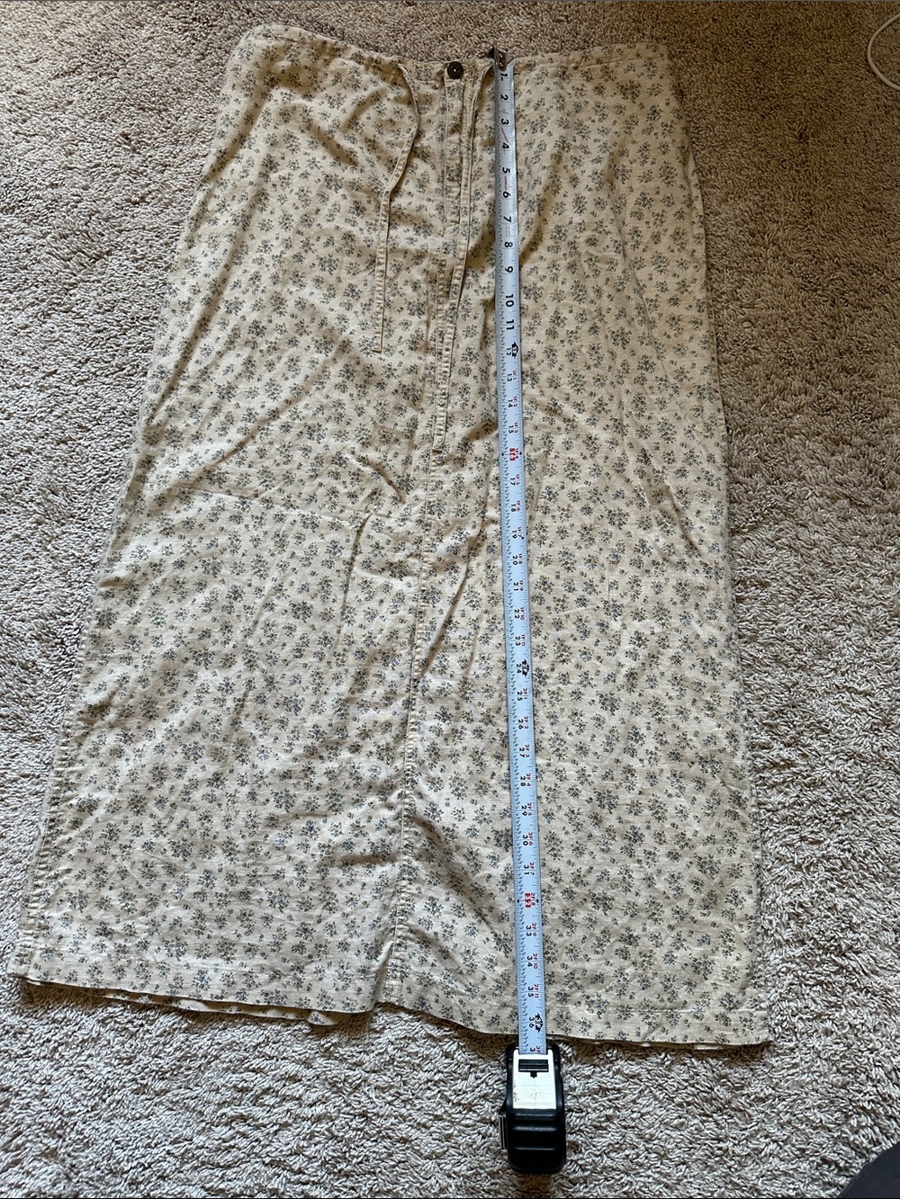 Vintage Liz Claiborne Women’s Linen Floral Button-Front midi/maxi Skirt - Picture 6 of 8
